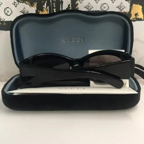 New Authentic Gucci GG1401S 001 Black Cat-Eye Sunglasses  display picture 1